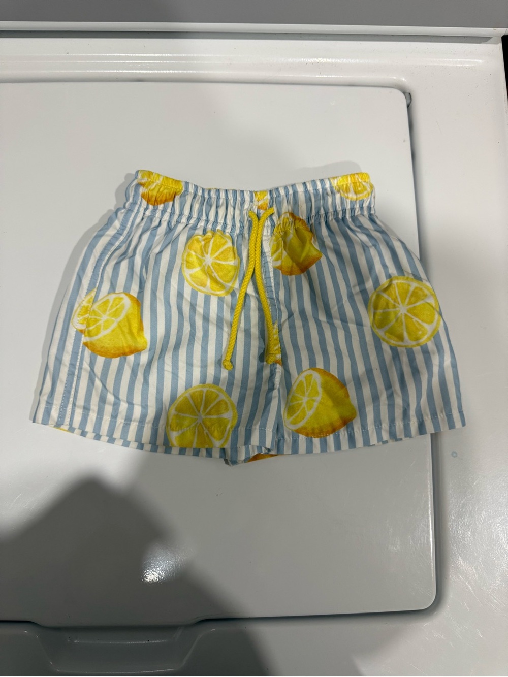 Sal & Pimenta Lemon Stripe Swim Shorts - Yellow & Light Blue